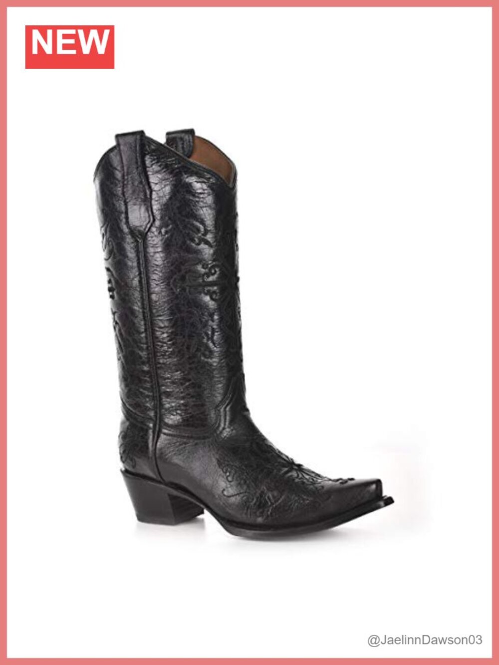 Corral Embroidered Snip Toe Mid Calf Leather Boots